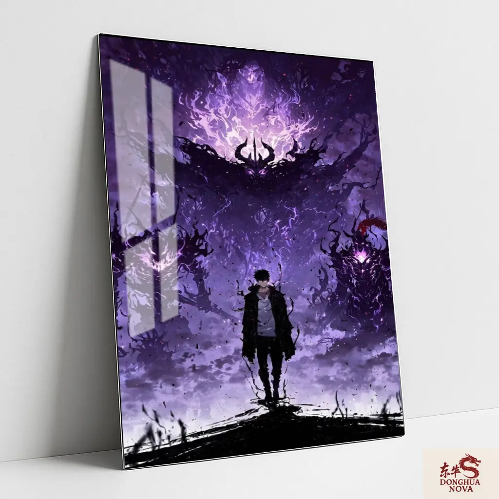 SHADOW MONARCH SUNG JIN HO  Metal Poster | SOLO LEVELING AMINE ART 001