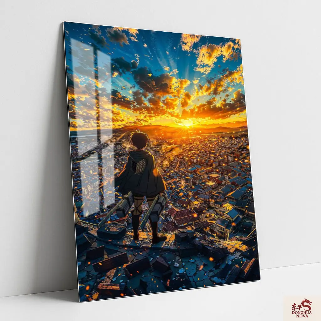 EREN YEAGER OVERLOOKING THE SUNSET Metal Poster | ATTACK ON TITAN ANIME ART 002