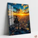 EREN YEAGER OVERLOOKING THE SUNSET Metal Poster | ATTACK ON TITAN ANIME ART 002