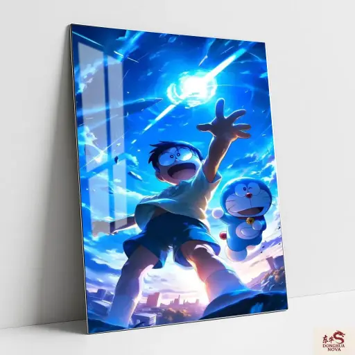 DORAEMON WITH NOBITA Metal Poster | DORAEMON ANIME ART 001