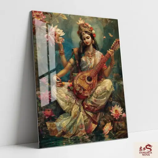 SARASWATI MATA | DIVINE METAL POSTER ART 004